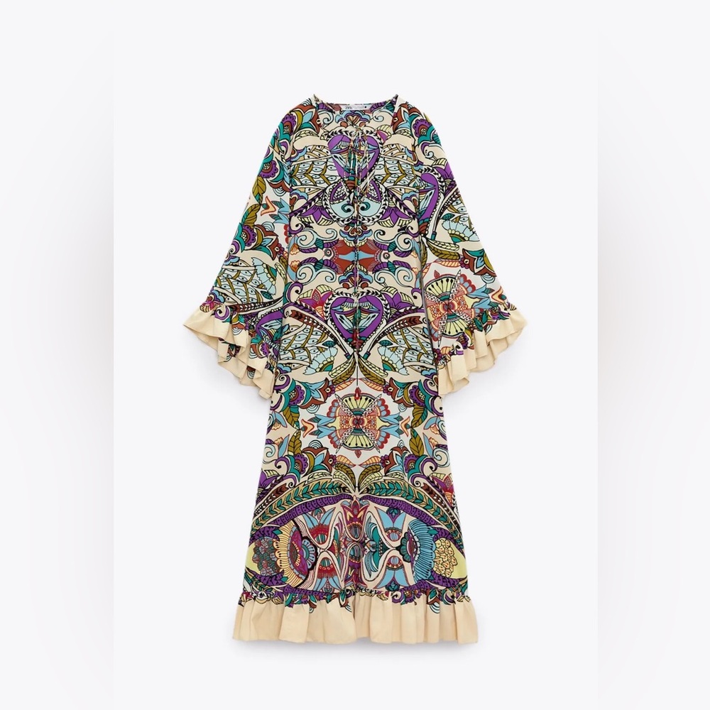 RARE Zara influencer Fave | Printed Midi Dress (product code 7832/016 size XL